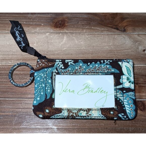 Vera Bradley Java Blue I.D. Coin Purse Travel Small Packable - Picture 6 of 9